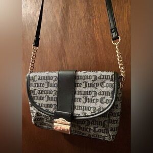 Juicy Couture Monogram Black and Gray Crossbody Bag